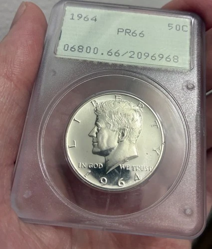 Rattler 1964 Kennedy JFK PCGS PR66 Silver Half Dollar Old Green Holder OGH PQ