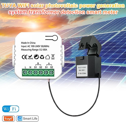 80A WiFi Tuya Smart Energy Meter Bidirektionale 1/2-Kanal-Stromwandlerklemme APP - Picture 21 of 24