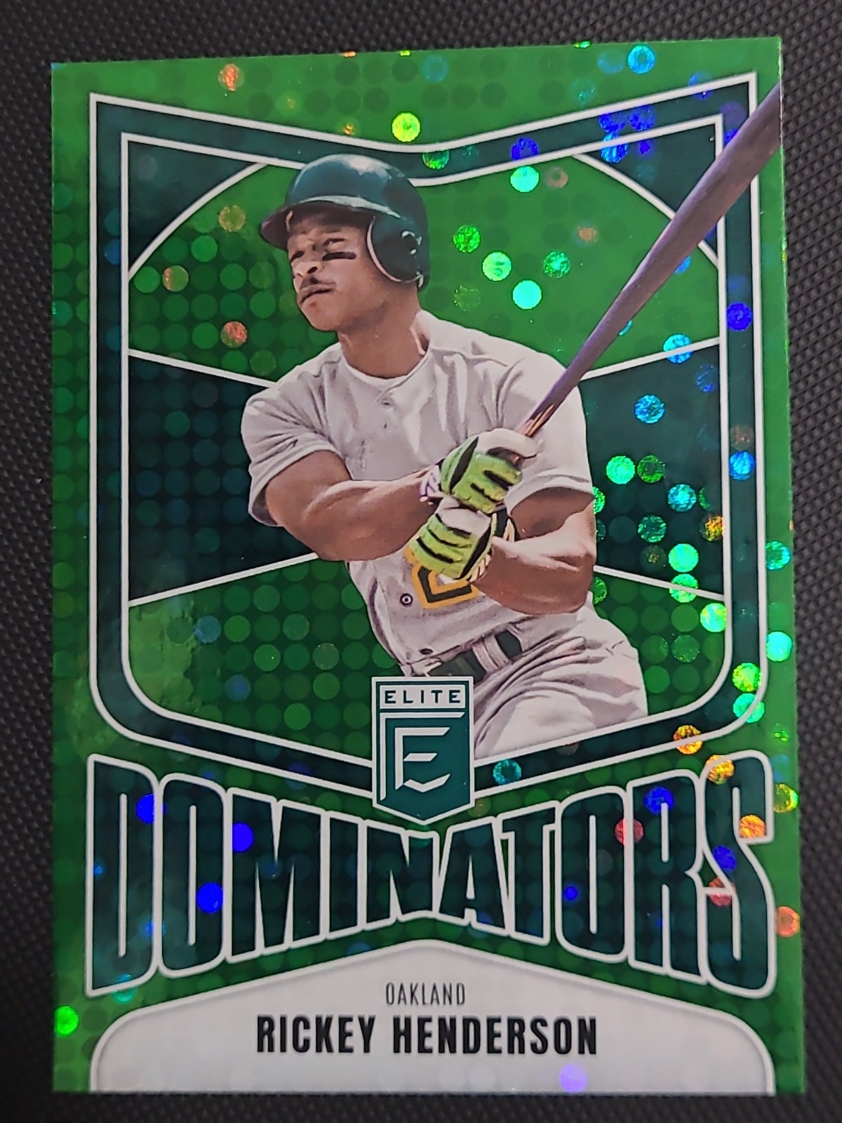 RICKEY HENDERSON 2026 Donruss Elite Dominators Green Disco Athletics A's