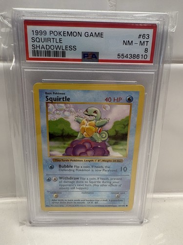 Squirtle (Shadowless) graded PSA 8 for sale on eBay