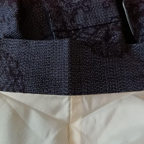 Kimono giapponese Yuki Tsumugi anello neve modello seta blu abbigliamento casual tradizionale - Foto 11 di 24
