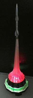 Vintage Soviet-era Table Lamp Rocket Model Launch with Mini Super Bright Lights
