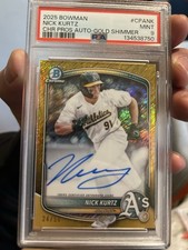 2025 Bowman - Chrome Prospect Autographs Nick Kurtz Gold Shimmer Refractor /50