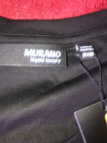 Murano Mens Black Liquid Luxury Slim Fit Crewneck Shirt Size 3xl #324 - Picture 3 of 4