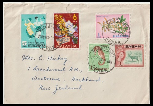 MALAYA 1964 POST NACH NEUSEELAND (JF)