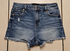 Kendall Kylie The Drifter High Rise Jean Shorts Cutoff Blue Denim Casual 9/29