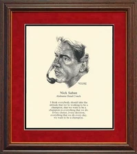 ALABAMA FOOTBALL HEAD COACH NICK SABAN INSPIRATIONAL QUOTE PRINT FRAMED