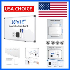 Elegant 18" x 12" Wall-Mounted Magnetic Whiteboard with Aluminum Frame