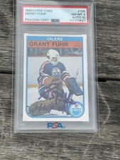 1982 O-PEE-CHEE GRANT FUHR AUT Rookie CD PSA 8 DNA 10 “HOF 03” inscription