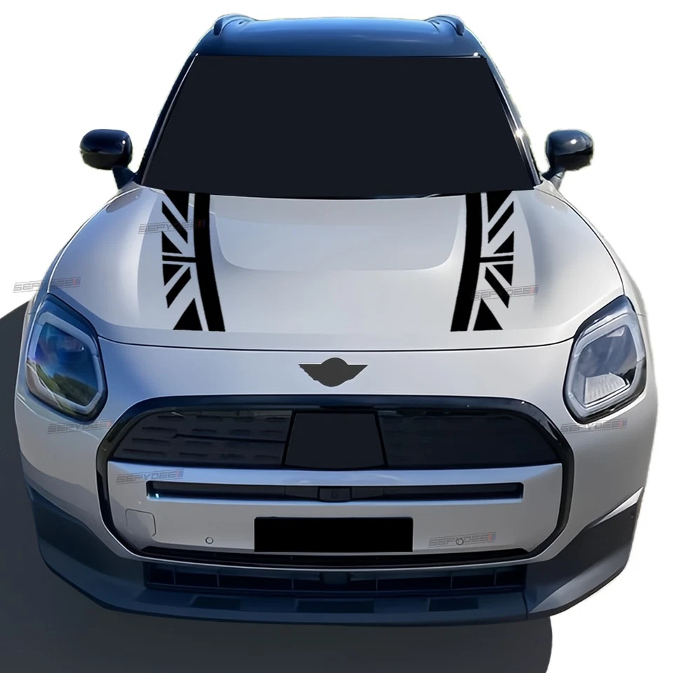 Union Jack 旗帜帽 Bonnet Stripes 贴花 适用于迷你 Countryman U25 JCW 2024 2025 — 第 3/4 张图片