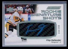 2023-24 Upper Deck Engrained Rookie Signature Shots Silver Stick Filip Hallander