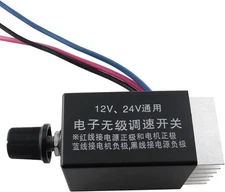 12V Fan Controller DC 12V 24V 10A Electronic Stepless Speed Regulator Switch