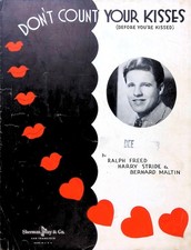 Don't Count Your Kisses Sheet Music Ozzie Nelson Ralph Freed Harry Stride 1936