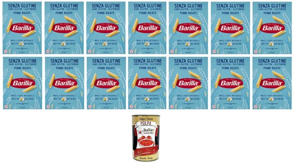 Barilla Penne Rigate Senza Glutine, 14X400G, Glutenfreie Pasta+Polpa-image