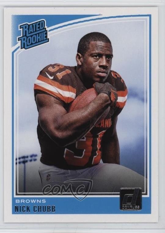 2018 Panini Donruss Rated Rookie Nick Chubb #308 1h83
