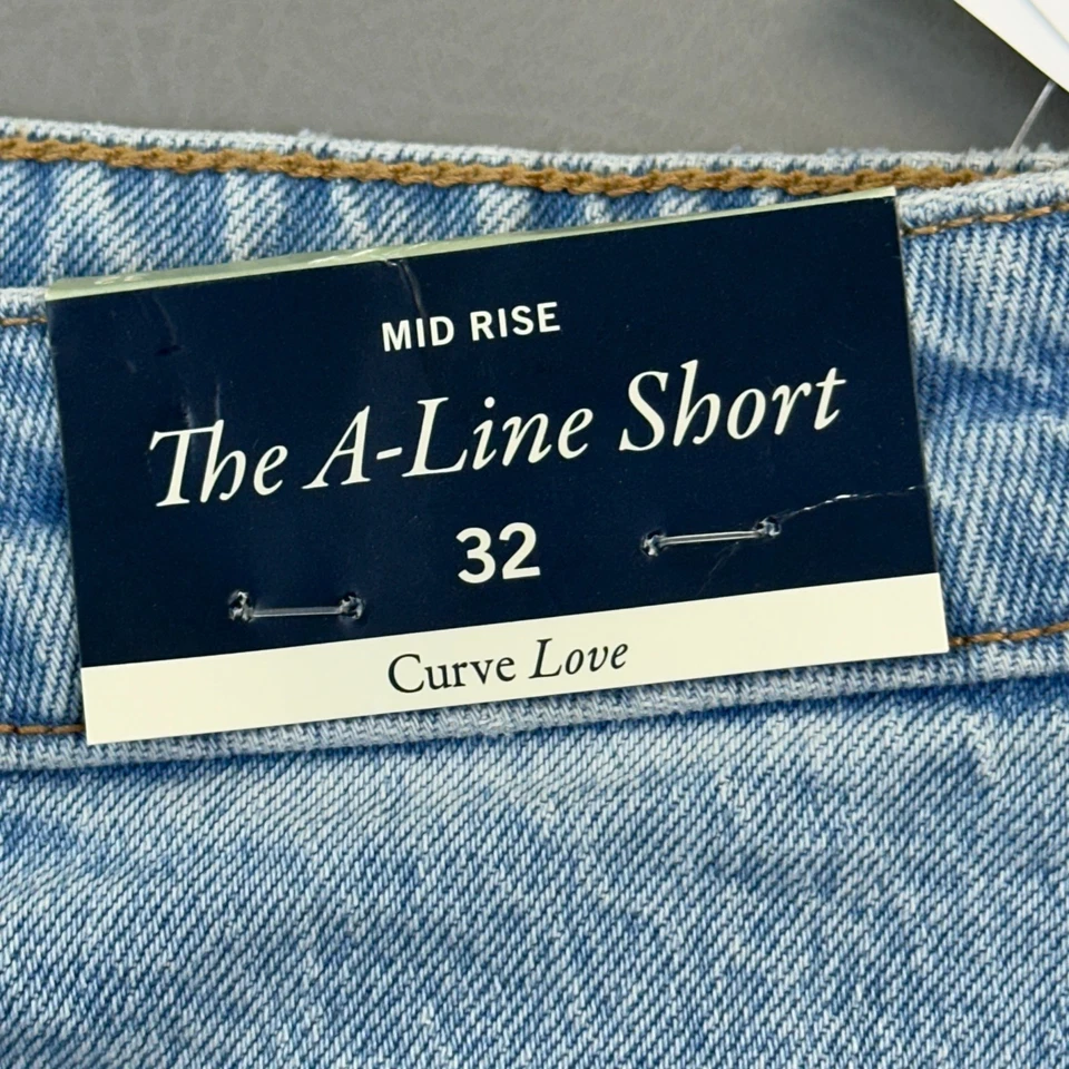 Abercrombie & Fitch A Line Short Women's 32 Blue Denim Curve Love Mid Rise NWT - Image 4 of 4