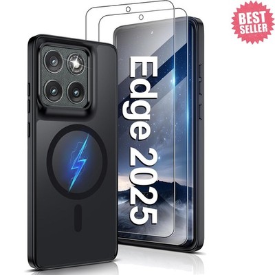 Magnetic for Motorola Edge 5G 2025 Case with Tempered Glass Screen Protector Mat