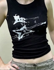 Guitar Print Sleeveless Tank Top