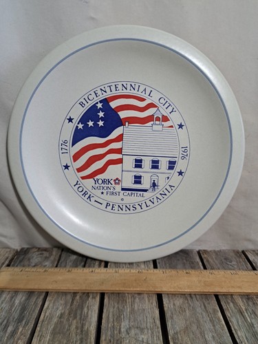 Rare Vintage Bicentennial Collector Plate York PA USA Nat.1st Capitol #4795L473 - Bild 1 von 4