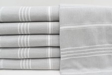 Basiclayersca Monaco Light Gray Turkish Towel 100 Natural Cotton 40 Inch by 70