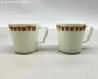 Pyrex Butterfly Gold Coffee Mug Set 2 Pieces 1410 300ml Milk Glass Vintage
