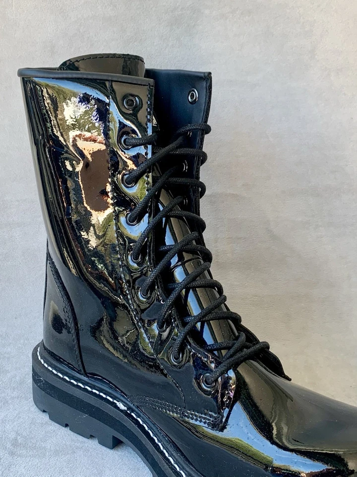 Botas con cordones Avenger Fortune Work Combat 11 punta compuesta ancha en D charol negro Foto 2 de 4