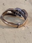 Antique Estate Ring: 14K Stamped 585 Gold & Diamond Art Deco with Guard, 6.75-7 — photo 3