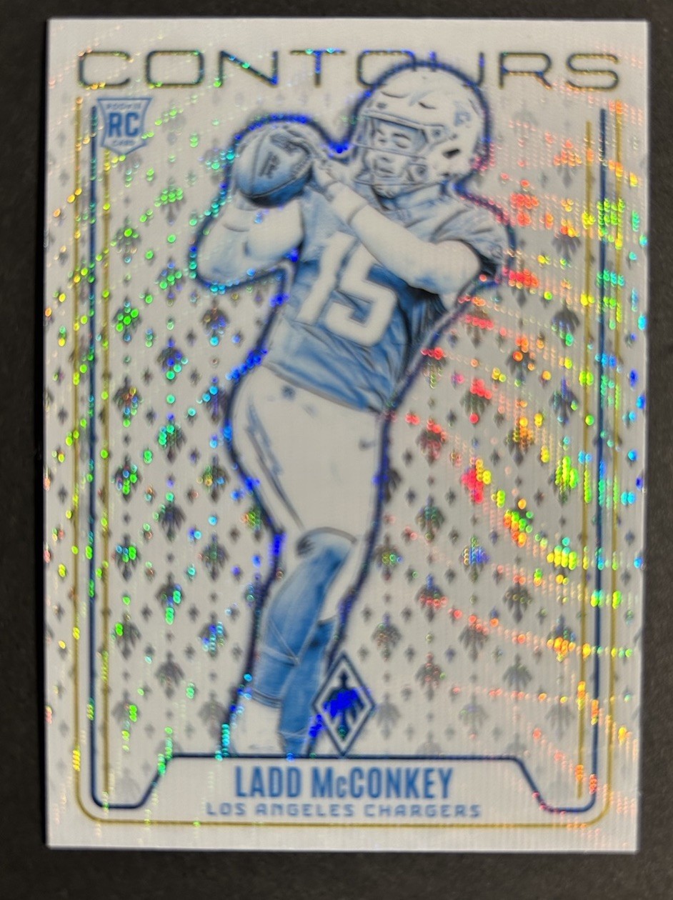 2024 Phoenix Contours White Shimmer Prizm Ladd McConkey Rookie Chargers RC