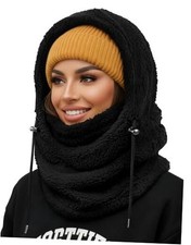 Balaclava Face Mask for Women Men Winter Hat Neck Windproof Fleece Normal Black