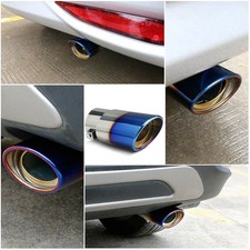 2.5" Blue Car Exhaust Pipe Tip Tail Muffler Stainless Steel Car Auto Accessories
