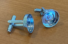 Cuff link Blanks  Silver Finish 14mm Round
