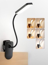 Rechargeable Clip-On Light, 9 Brightness Levels, 5 Color Modes, 450 Lumen LED De