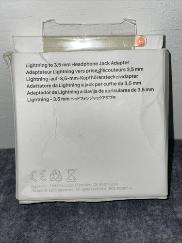 OEM Apple Lightning to Headphone Jack adapter 3.5mm for iPhone - Zdjęcie 2 z 5