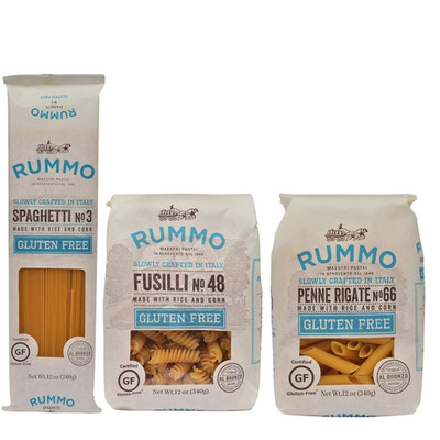Gluten Free Pasta Variety Pack - Spaghetti Noodles, Fusilli, Penne Rigate, Made