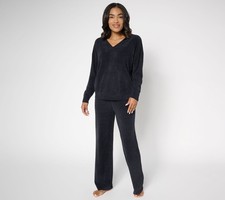 Barefoot Dreams Regular CozyChic Ultra Lite Pullover Wide Leg Pant Set Black X