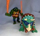 1992 TMNT Cave Turtle Leo and his Dingy Dino Dinosaur COMPLETE Vintage Playmates