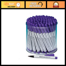 100 Mini Fine Tip Piercing Tattoo Skin Markers - Purple Ink, Portable Case
