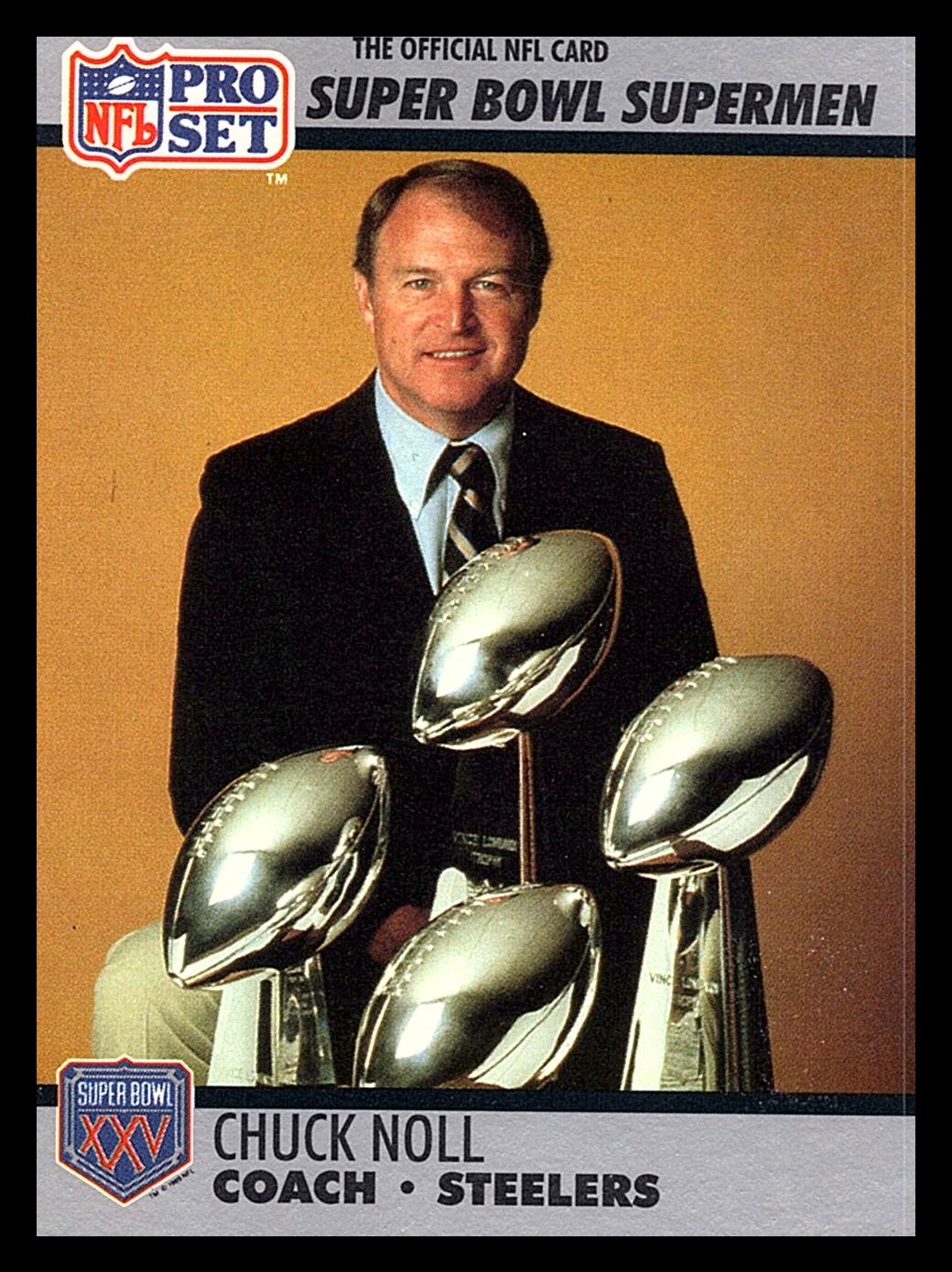 1990-91 Pro Set Super Bowl XXV Silver Anniversary Commemorative #29 Chuck Noll