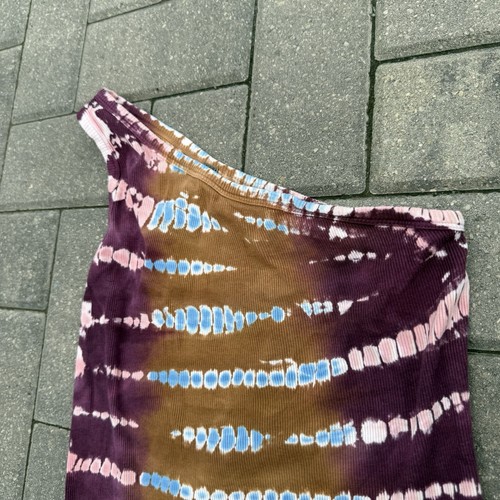 Young Fabulous & Broke Tie Dye One Shoulder Ribbed Midi Iggy Dress Small NWT - Picture 6 of 10