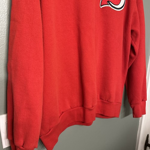 VINTAGE Majestic New Jersey Devils Girocollo Uomo XL Rosso/Nero USA anni 90 RARO 🔥 - Foto 11 di 14