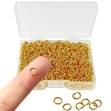 600 Pcs Gold Plated Jump Rings Split Rings Circle Clasp Connecting Rings Jewe...