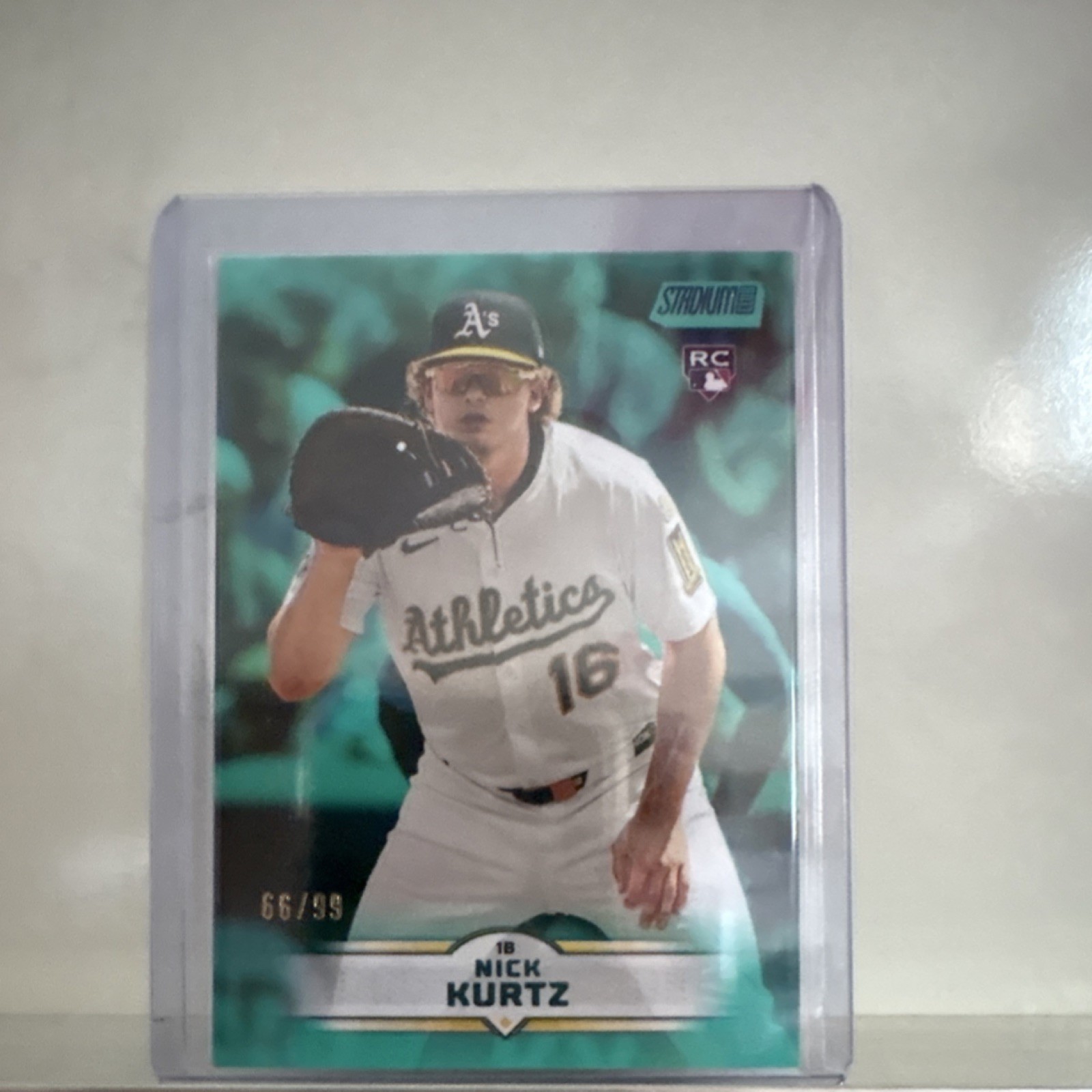2025 Topps Stadium Club Nick Kurtz #9 Turquoise Foil /99 RC Oakland Athletics