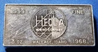 A 1968 Hecla Mining Wallace Idaho WH Foster Walla 3oz 999 FINE Silver bar
