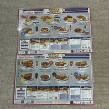 Waffle House Laminated Menu 2 Breakfast Lunch Dinner Collectible Egg Surcharge