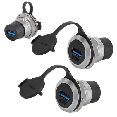 3 PCS USB 3.0 Panel Mount Coupler Female Extension Adapter Pass Through Port