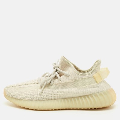 Yeezy x Adidas White Knit Fabric Boost 350 V2 Light Sneakers Size 41 13