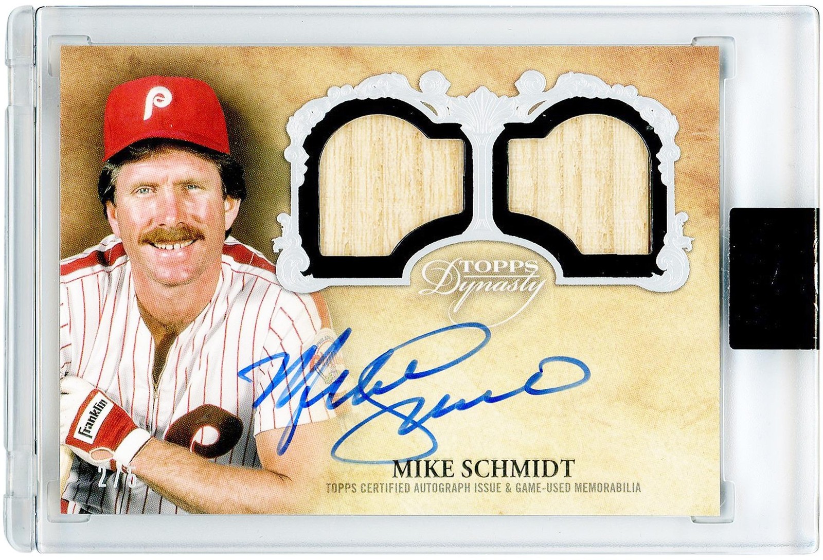 Autographed Mike Schmidt Phillies Baseball Slabbed Card Item#14806934 COA