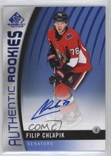 2017-18 SP Game Used Authentic Rookies Blue Auto Filip Chlapik #129 Auto 1o3