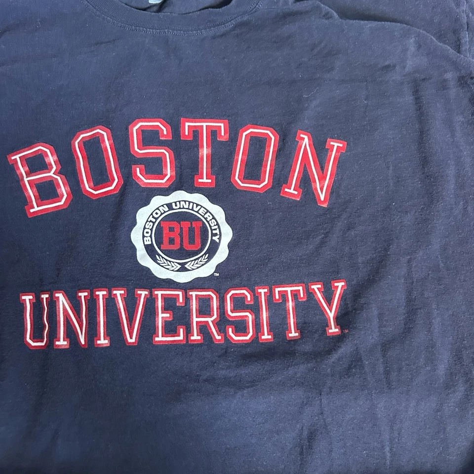 Champion Boston University white 2 black Men's Cotton T-shirts with Long Sleeves - Image 3 of 4