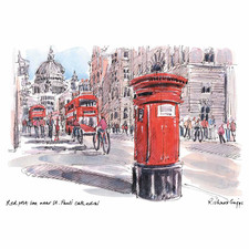 London Souvenir A6 Postcards | London Life 60 Illustrations by Richard Briggs